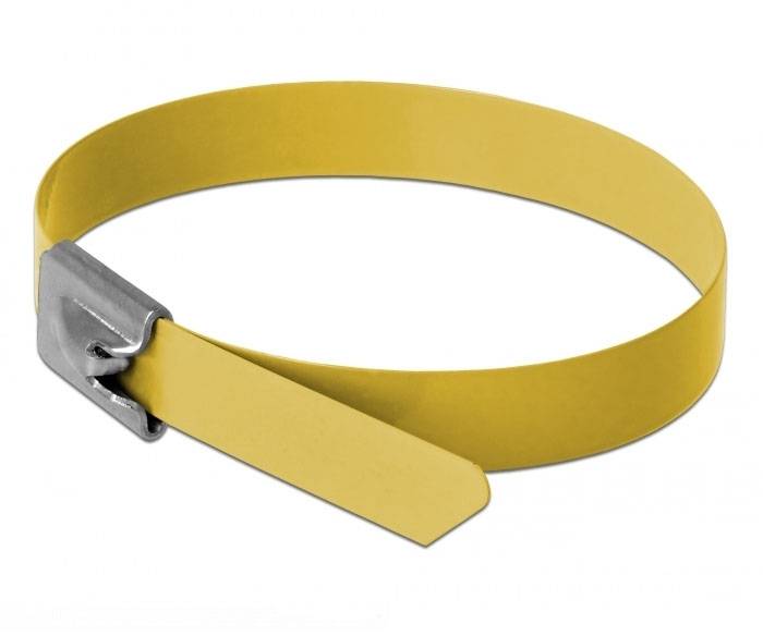 Delock 18792 Edelstahl-Kabelbinder Gelb 10St.