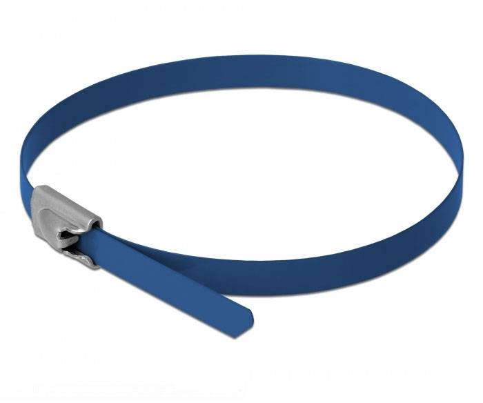 Delock 18796 Edelstahl-Kabelbinder Blau 10St.