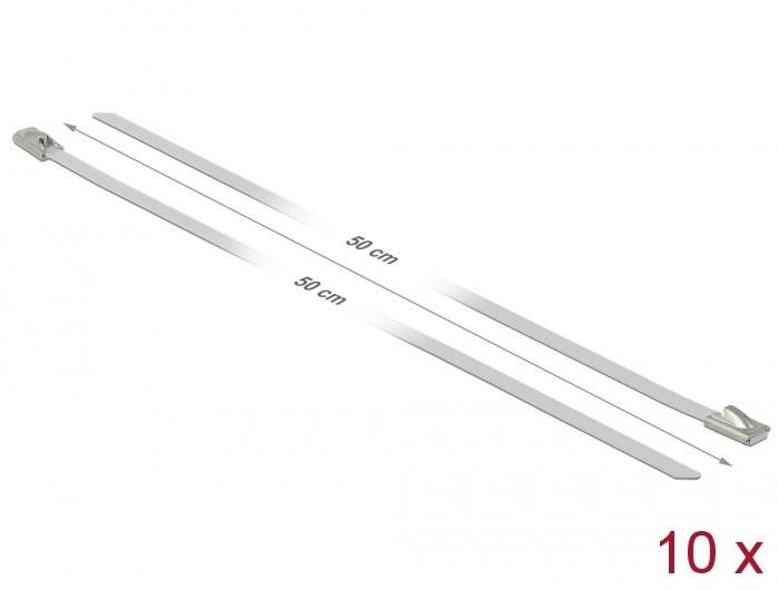 Delock 18820 Edelstahl-Kabelbinder Weiß 10St.