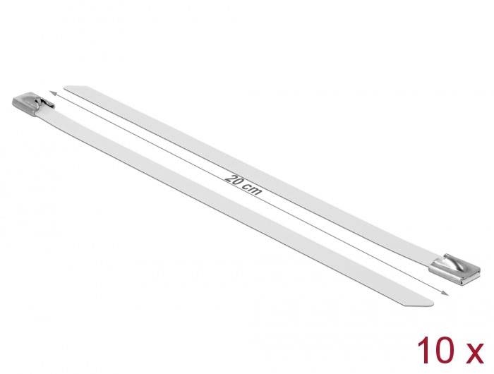 Delock 18821 Edelstahl-Kabelbinder Weiß 10St.