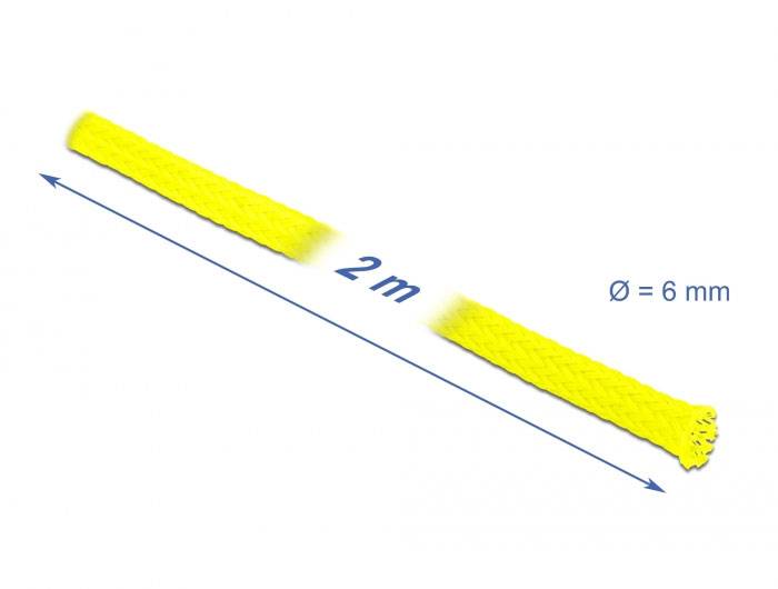 Delock 20740 20740 Geflechtschlauch Gelb Polyester 2m 1St.