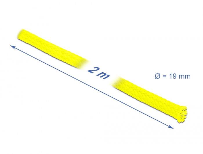 Delock 20745 20745 Geflechtschlauch Gelb Polyester 2m 1St.