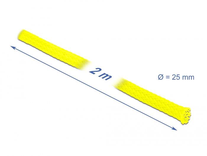 Delock 20750 20750 Geflechtschlauch Gelb Polyester 2m 1St.