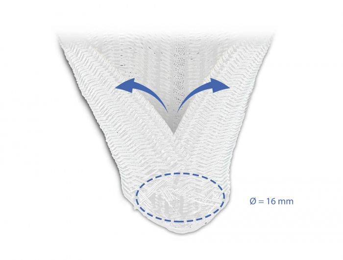 Delock 20809 20809 Geflechtschlauch Weiß Polyester 5m 17mm (max) 1St.