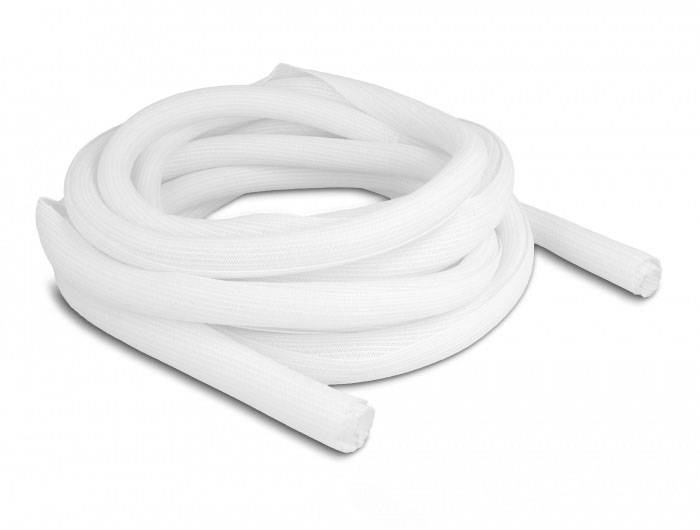 Delock 20810 20810 Geflechtschlauch Weiß Polyester 5m 20mm (max) 1St.