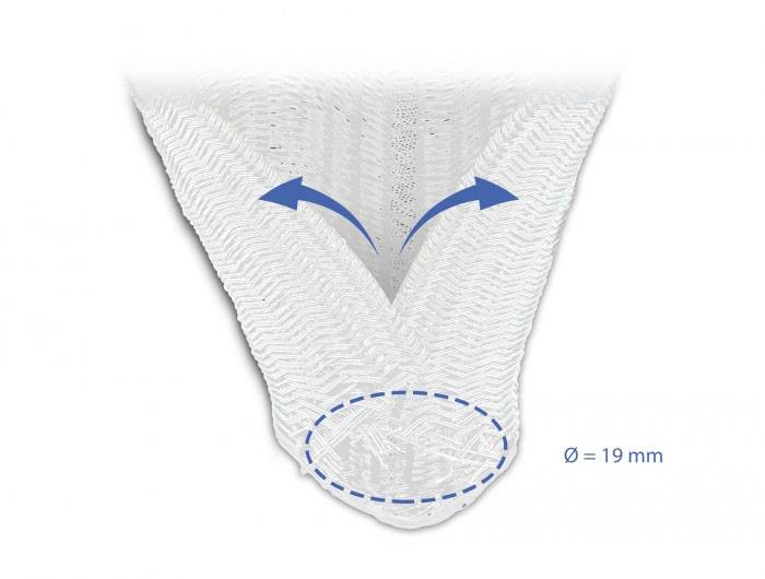 Delock 20810 20810 Geflechtschlauch Weiß Polyester 5m 20mm (max) 1St.