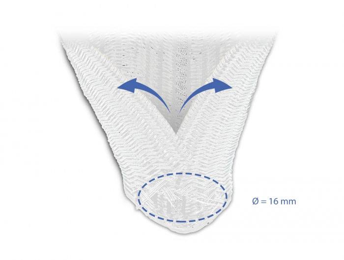 Delock 20814 20814 Geflechtschlauch Weiß Polyester 10m 17mm (max) 1St.