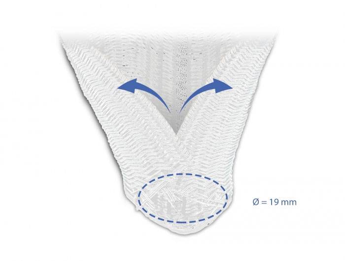 Delock 20815 20815 Geflechtschlauch Weiß Polyester 10m 20mm (max) 1St.