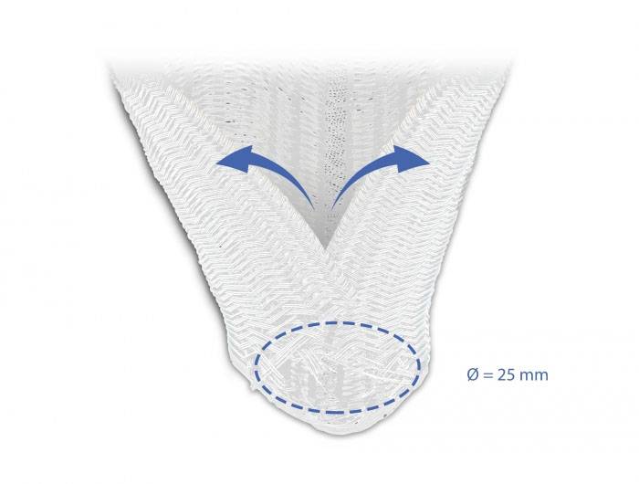 Delock 20816 20816 Geflechtschlauch Weiß Polyester 10m 26mm (max) 1St.