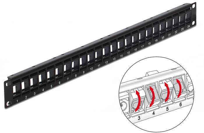 Delock 43340 Patch-Panel 1 HE Schwarz