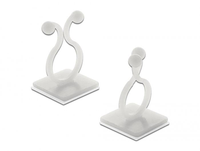 Delock Kabel-Halteclips Nylon Transparent (B x H) 20mm x 20mm 10 St. 60175