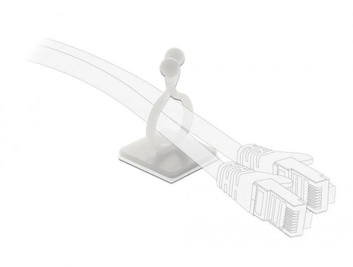 Delock Kabel-Halteclips Nylon Transparent (B x H) 20mm x 20mm 10 St. 60175