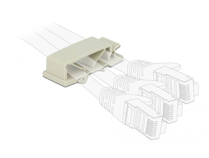 Delock Kabel-Halteclips Nylon Grau (B x H) 18.8mm x 10mm 10 St. 60186