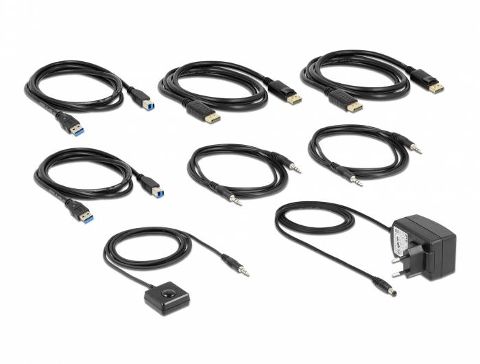 Delock 11476 DisplayPort-Switch DisplayPort® 7680 x 4320 Pixel, 3840 x 2160 Pixel