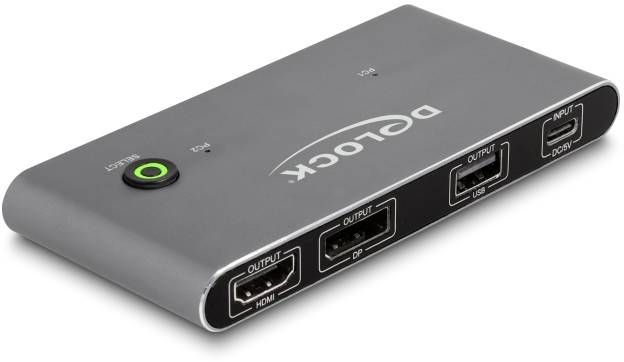 Delock 11485 USB-C® (USB 3.2 Gen 2) Umschalter DisplayPort®, HDMI 7680 x 4320 Pixel, 3840 x 2160 Pixel
