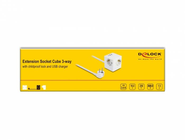 Delock 11497 Steckdosenwürfel Weiß 1St.