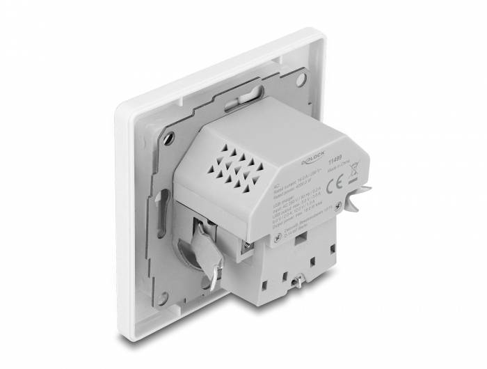 Delock 11499 Einbau-Steckdose mit USB-C®, mit USB Weiß