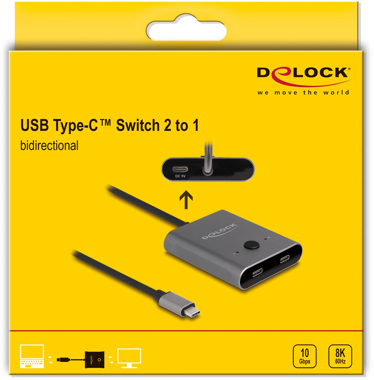 Delock 11500 USB-C® (USB 3.2 Gen 2) Umschalter Grau