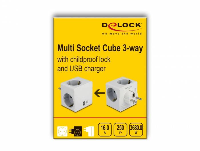 Delock 11501 Steckdosenwürfel Weiß 1St.
