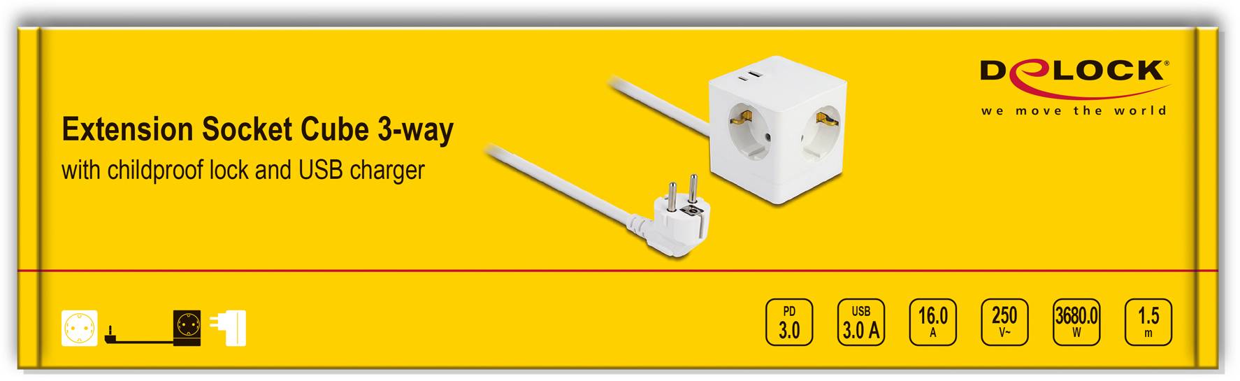 Delock 11502 Steckdosenwürfel Weiß 1St.