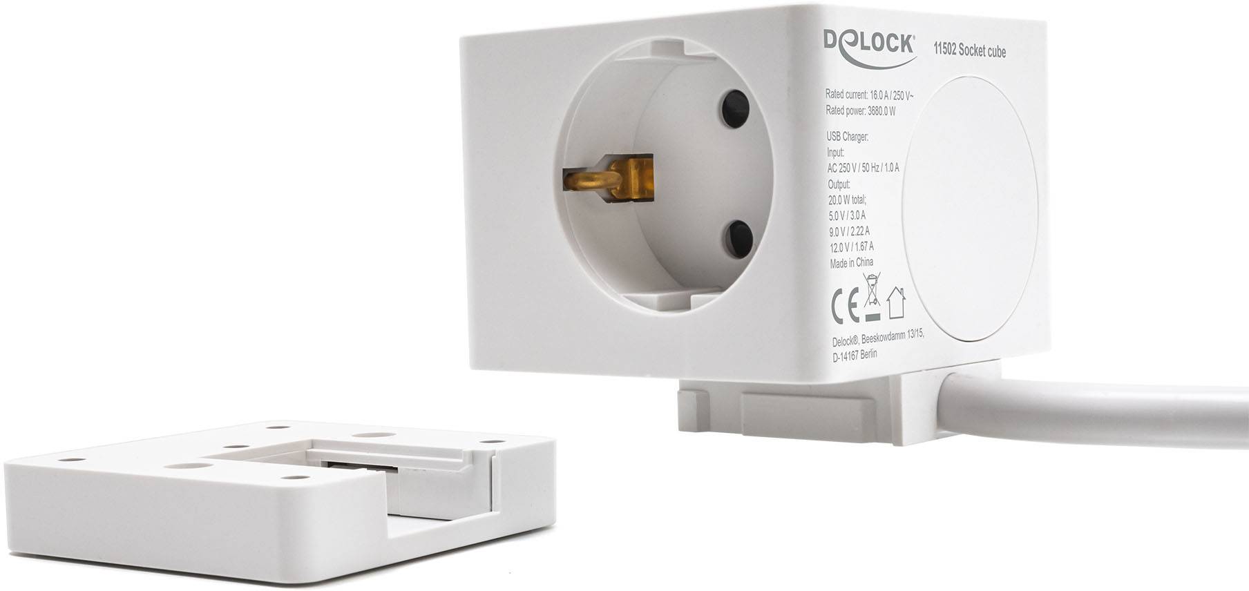 Delock 11502 Steckdosenwürfel Weiß 1St.