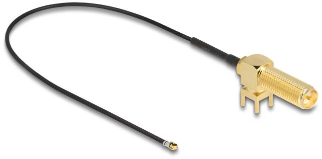 Delock WLAN-Antennen Anschlusskabel [1x RPSMA-Buchse - 1x IPEX-Stecker] 0.25m Schwarz