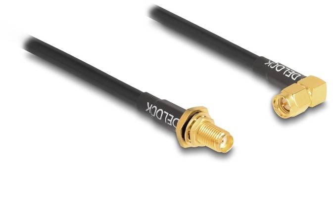 Delock WLAN-Antennen Anschlusskabel [1x SMA-Buchse - 1x SMA-Stecker] 0.3m Schwarz