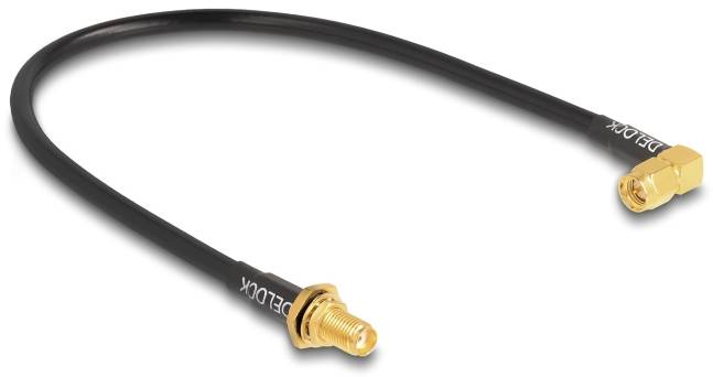 Delock WLAN-Antennen Anschlusskabel [1x SMA-Buchse - 1x SMA-Stecker] 0.3m Schwarz