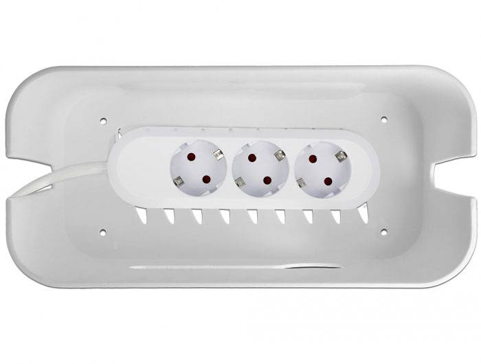 Delock Kabel-Box Kunststoff Grau, Weiß (L x B x H) 287 x 135 x 138mm 1 St. 18290