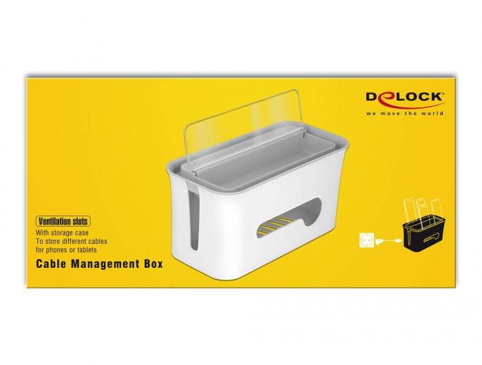 Delock Kabel-Box Kunststoff Grau, Weiß (L x B x H) 287 x 135 x 138mm 1 St. 18290