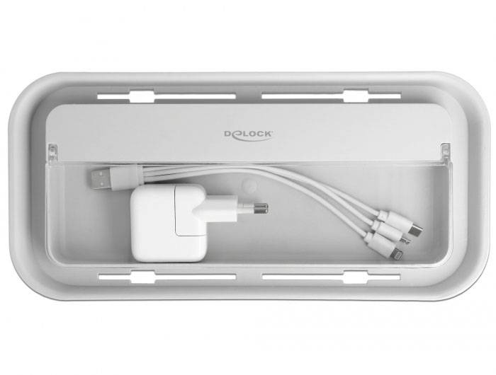 Delock Kabel-Box Kunststoff Grau, Weiß (L x B x H) 287 x 135 x 138mm 1 St. 18290