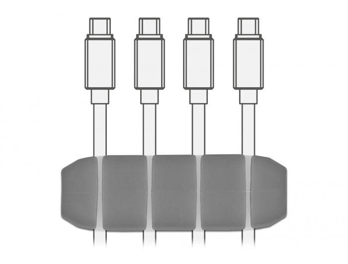 Delock Kabel-Halteclips Thermoplast Weiß, Grau (B x H) 16mm x 10mm 1 Set 18330