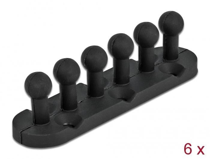 Delock Kabel-Halteclips Silikon Schwarz (B x H) 25mm x 23mm 6 St. 18332