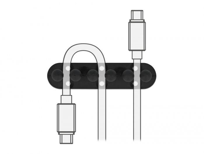 Delock Kabel-Halteclips Silikon Schwarz (B x H) 25mm x 23mm 6 St. 18332