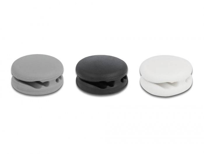 Delock Kabel-Halteclips Thermoplast Schwarz, Grau, Weiß 1 Set 18339