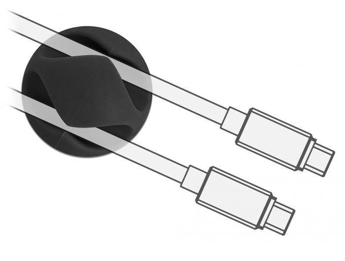 Delock Kabel-Halteclips Thermoplast Schwarz (B x H) 29mm x 15mm 6 St. 18344