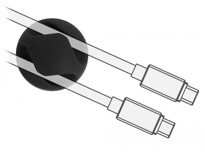 Delock Kabel-Halteclips Thermoplast Schwarz (B x H) 20mm x 12mm 10 St. 18345