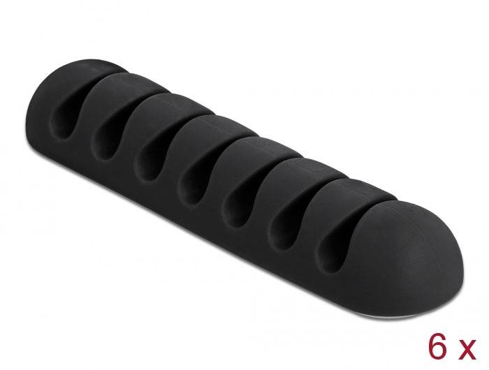 Delock Kabel-Halteclips Thermoplast Schwarz (B x H) 20mm x 13mm 6 St. 18348