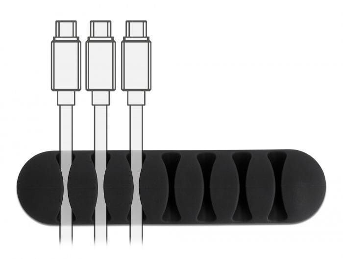 Delock Kabel-Halteclips Thermoplast Schwarz (B x H) 20mm x 13mm 6 St. 18348