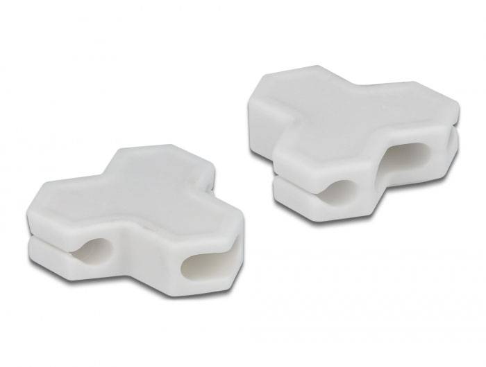 Delock Kabel-Halteclips Thermoplast Weiß (B x H) 40mm x 12mm 1 Set 18401