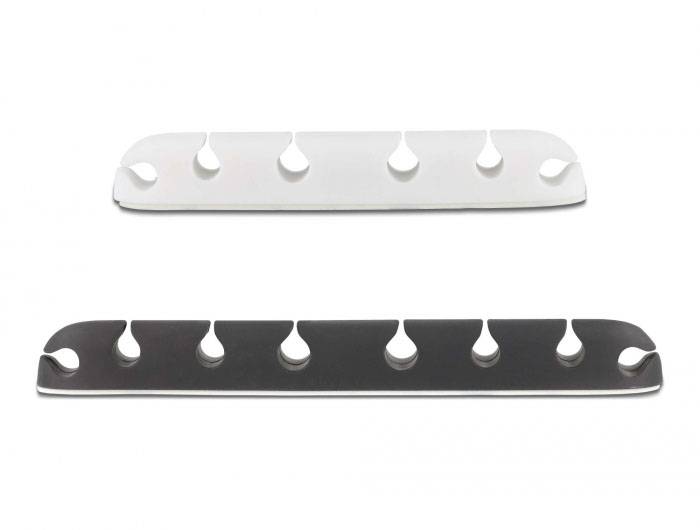 Delock Kabel-Halteclips Silikon Schwarz, Weiß (B x H) 14mm x 14mm 1 Set 18402