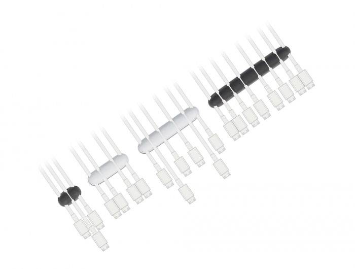 Delock Kabel-Halteclips Silikon Schwarz, Weiß (B x H) 14mm x 14mm 1 Set 18402