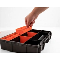 Delock Universal 18416 Sortimentsbox (B x H x T) 220 x 60 x 290mm Anzahl Fächer: 21 inkl. Handgriff, spritzwassergeschützt Delock Universal 18416 Sortimentsbox (B x H x T) 220 x 60 x 290mm Anzahl Fächer: 21 inkl. Handgriff, spritzwassergeschützt