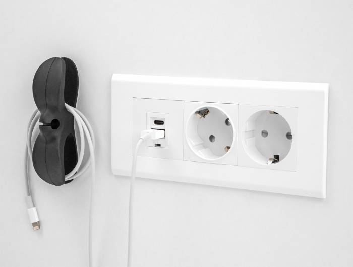 Delock Kabel-Halteclips Silikon Weiß, Grau, Schwarz (B x H) 103mm x 28mm 1 Set 18443