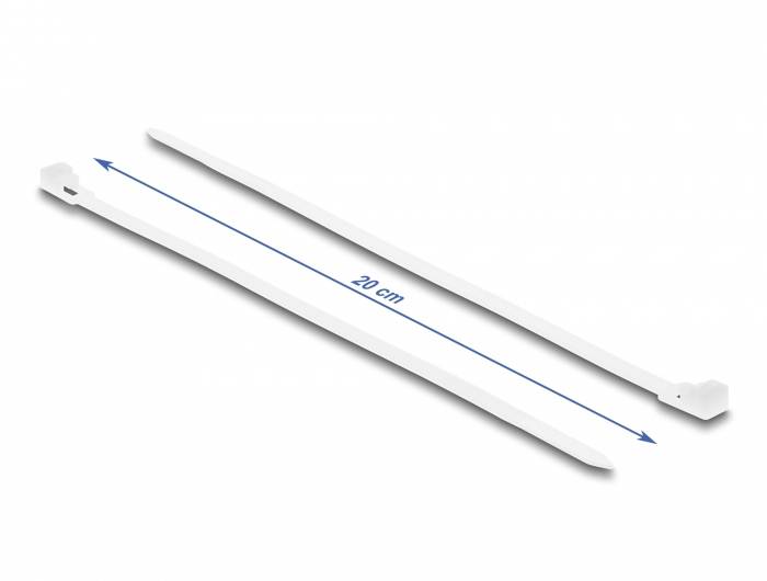 Delock 18642 Kabelbinder Weiß Wiederverwendbar 100St.