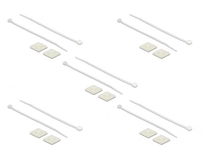 Delock 18677 Kabelhalter selbstklebend 18677 Weiß