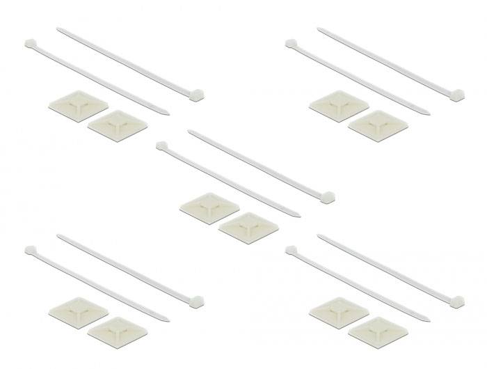 Delock 18679 Kabelhalter selbstklebend 18679 Weiß