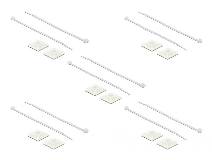 Delock 18834 Kabelhalter selbstklebend 18834 Weiß