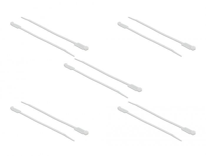 Delock 18957 Kabelbinder Weiß mit Beschriftungsfeld 10St.