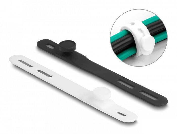 Delock 19005 Kabelbinder Schwarz, Weiß 10St.